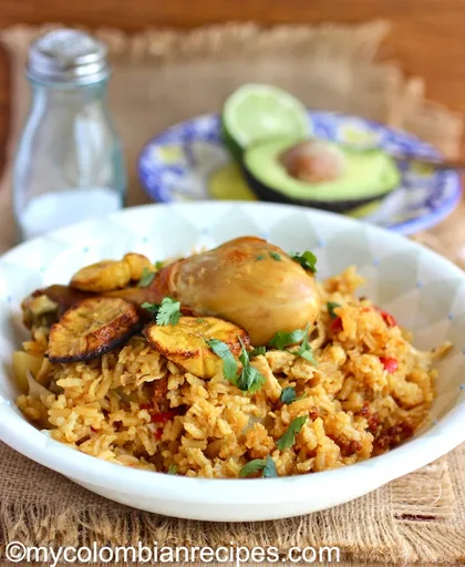 Arroz atollado de pollo y chorizo