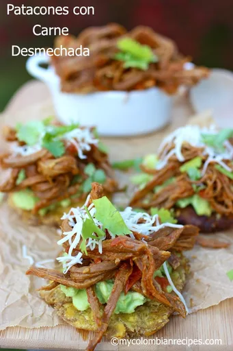 Receta de Patacones con Carne Desmechada