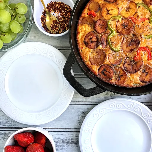 Frittata de plátano macho (receta de plátano al horno con huevo)