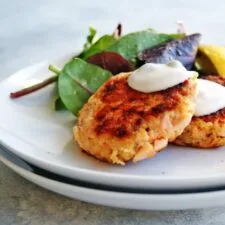 The Best Salmon Cakes with Caper Dill Aïoli