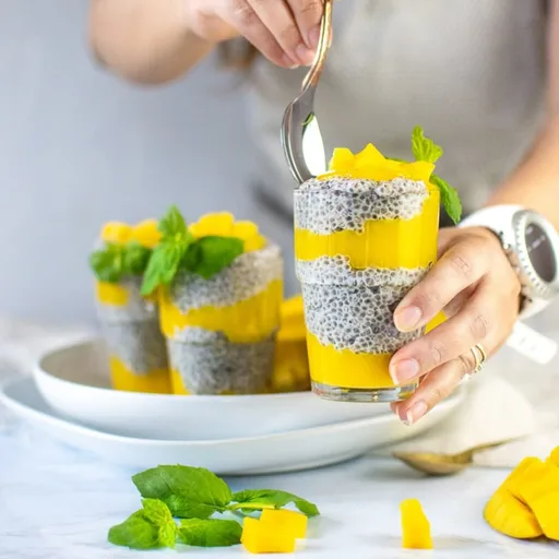 Pudín de chía, coco y mango