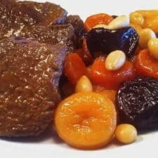 Amazing Christmas Veal Stew Garnished with Fruit & Nuts