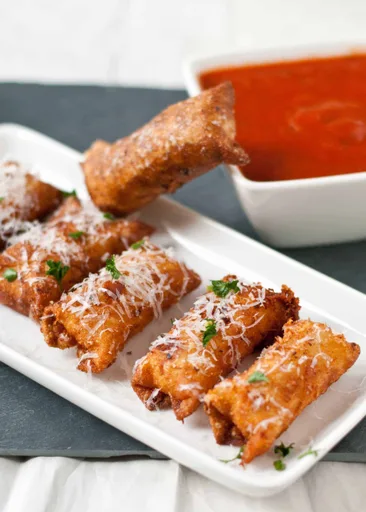 Crispy Wonton Mozzarella Sticks