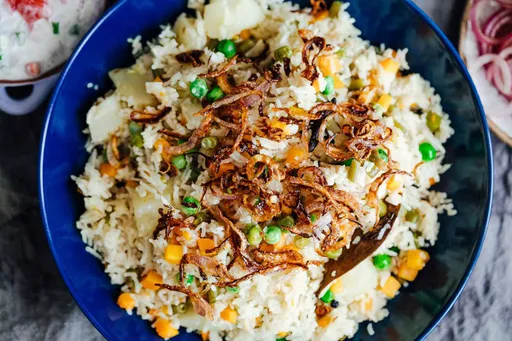 Pressure Cooker Veg Pulao (Rice Pilaf)