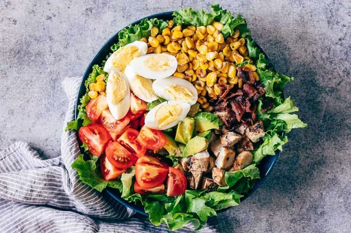 Chicken Cobb Salad with Avocado Blue Cheese Dressing