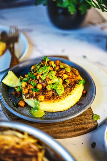 Roasted Cabbage Steaks With Chickpea Stew