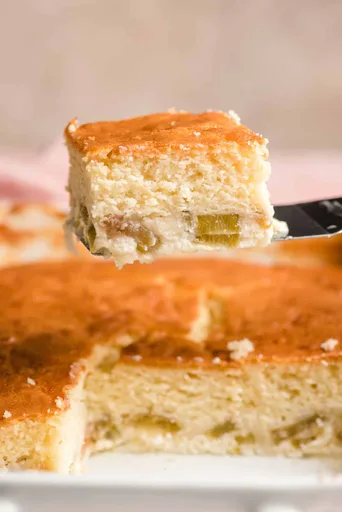 Easy Rhubarb Custard Cake