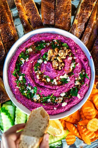 Beetroot Walnut Feta Dip