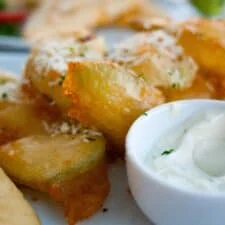 Crispy Fried Zucchini - Courgette Fritters Recipe (Greek Kolokithakia tiganita)