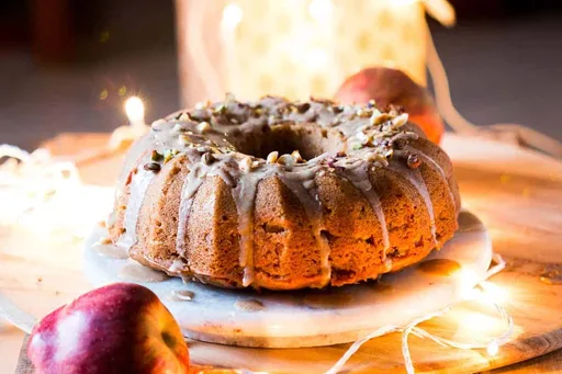 Garam Masala Eggless Apple Bundt Cake