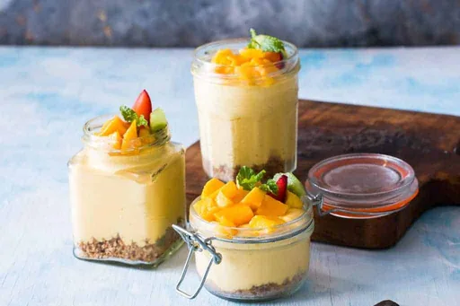 No Bake Mango Cheesecake Mousse Jars