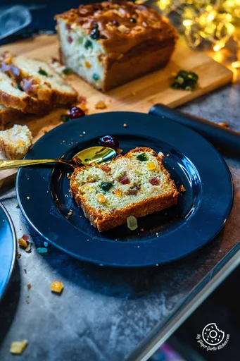 Pastel de frutas confitadas sin huevo