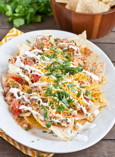 Chilaquiles de pollo en olla de cocción lenta