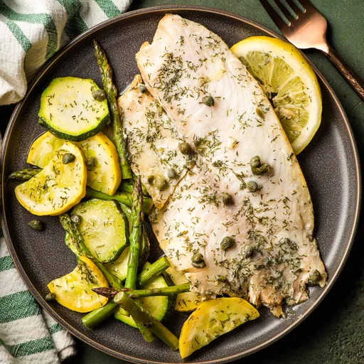 Tilapia a la parrilla en papillote con verduras