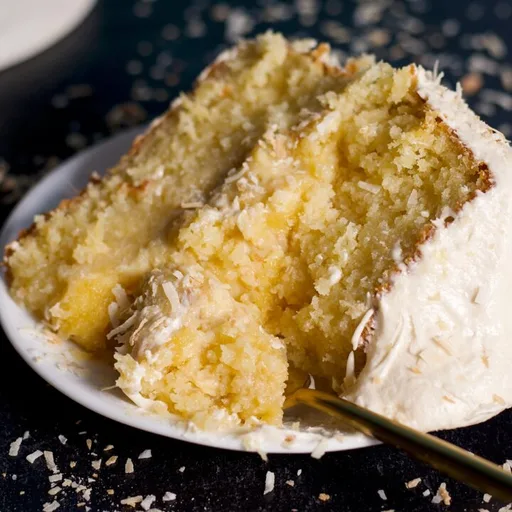 Pineapple Coconut Cake with Toasted Coconut Frosting