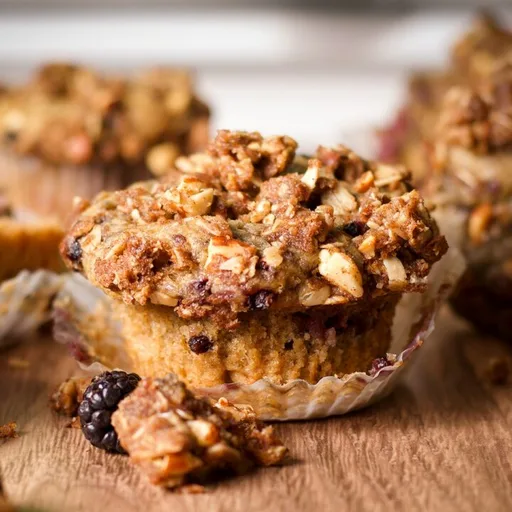 Blackberry Muffins with Oatmeal Streusel