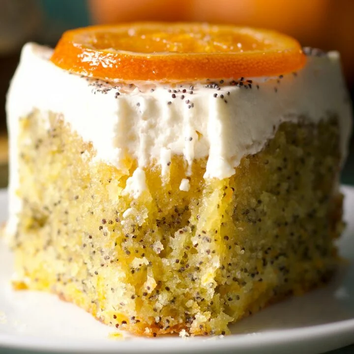 Orange Poppy Seed Cake with Mascarpone Frosting