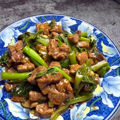 Receta de ternera salteada con yu choy