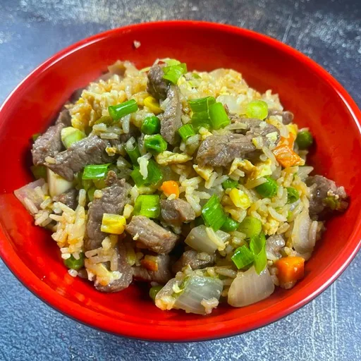 Receta de arroz frito con filete de ternera
