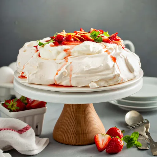 Pavlova con fresas