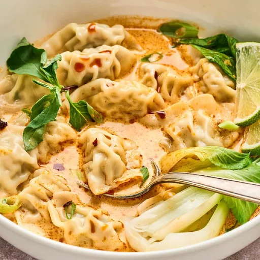 Coconut Curry Soup with Wontons