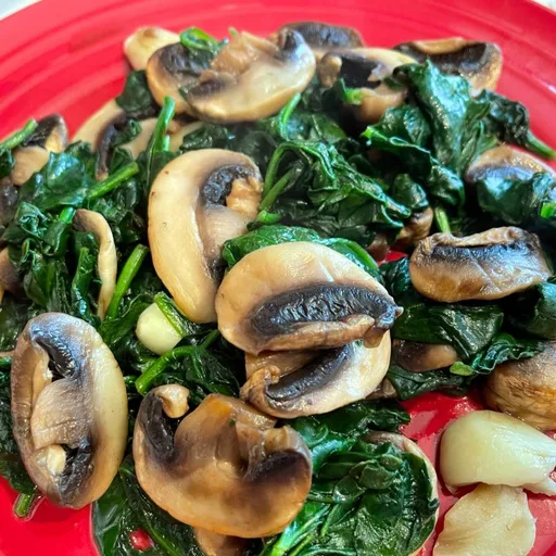 Receta de espinacas y champiñones salteados