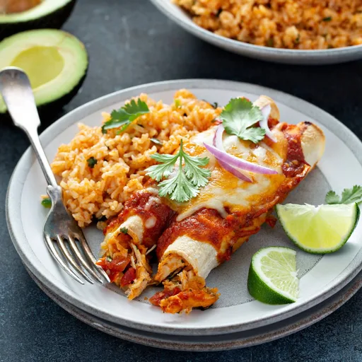 Enchiladas de pollo rojas