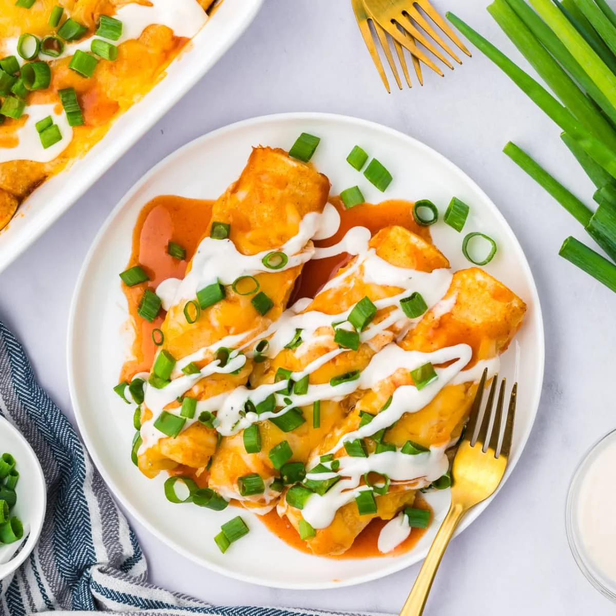 Enchiladas de pollo estilo búfalo