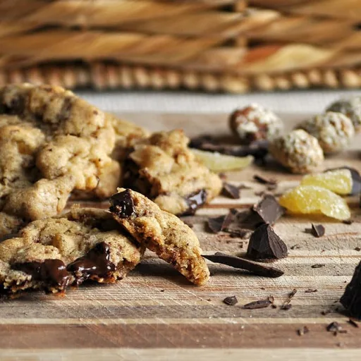 Chocolate Almond Sesame Ginger Cookies