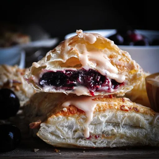 Empanadas de Cereza con Queso Crema y Almendras
