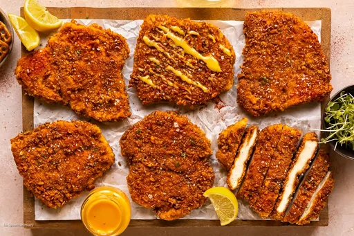 Pretzel Crusted Chicken with Honey Mustard