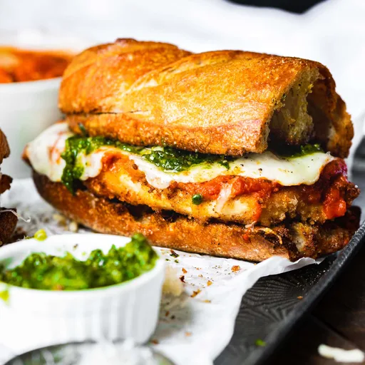 Garlic Bread Chicken Parmesan Sandwiches