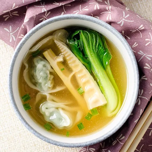 Caldo de pollo chino con huesos sobrantes