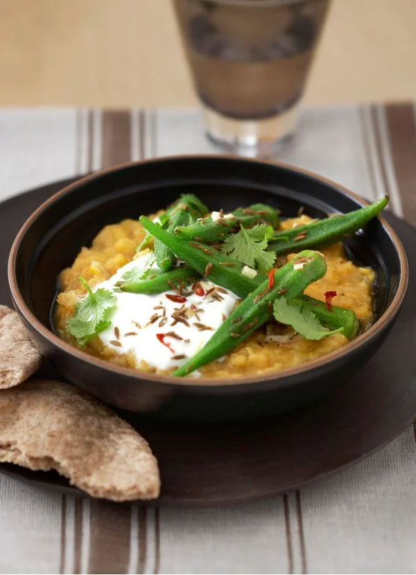 Lentil and okra curry