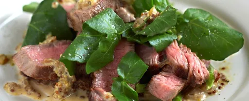 Mustard beef and watercress salad