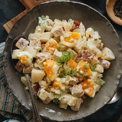 Ensalada cremosa de patata y pollo