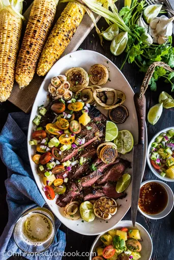 Filete de falda marinado con piña