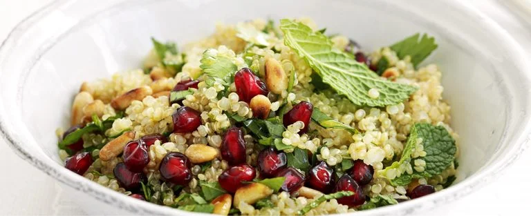 Quinoa, herb and pomegranate salad