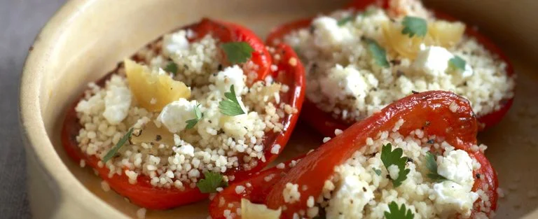 Red peppers with couscous