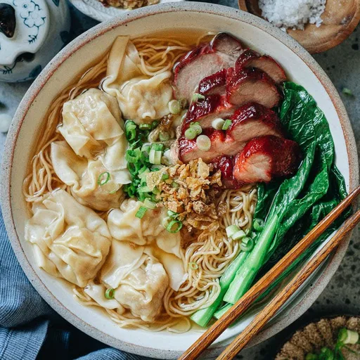 Wonton Char Siu Noodle Soup (叉烧云吞面)