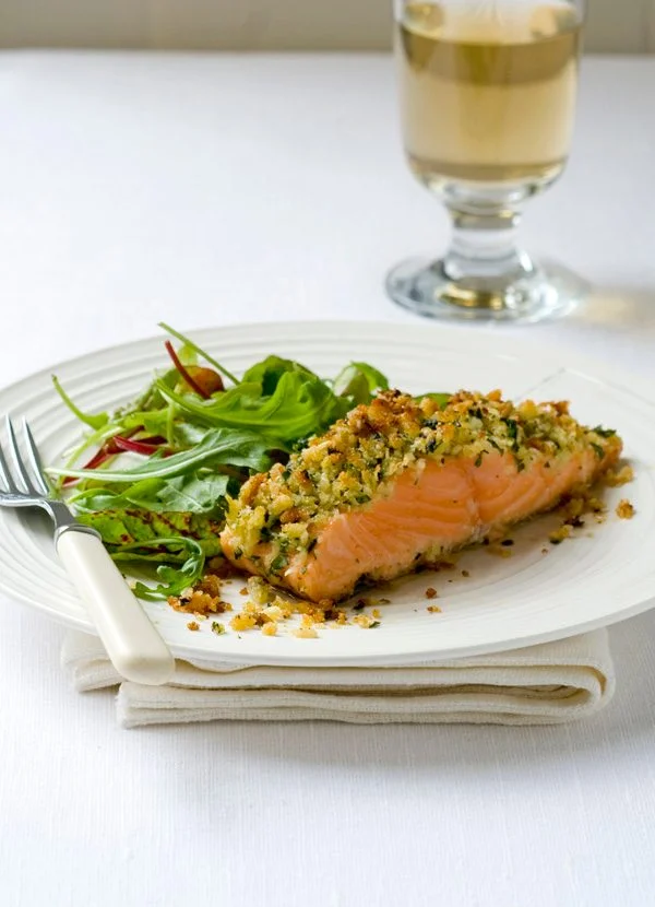 Parmesan and parsley-crusted salmon