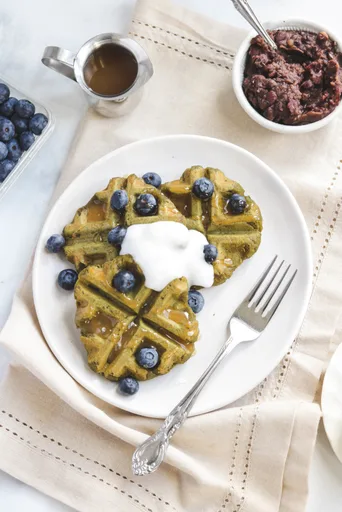 Matcha Mochi Waffles