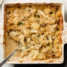 Vegan Cheesy Cauliflower Casserole