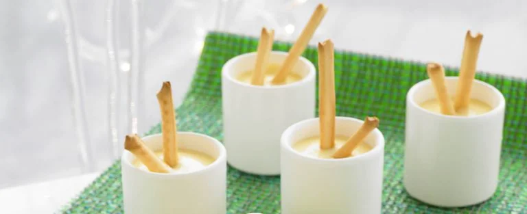 Mini cheese fondue with dippers
