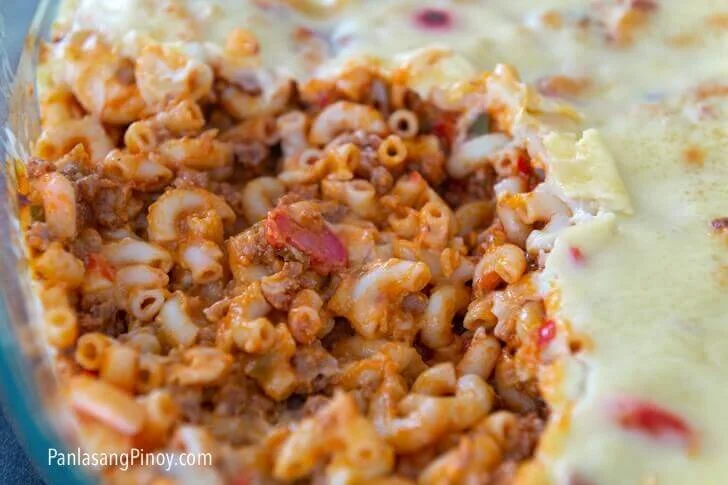 Pinoy Style Baked Macaroni with White Sauce