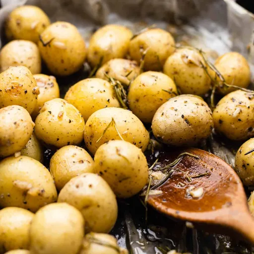 Patatas pequeñas al horno con romero y ajo