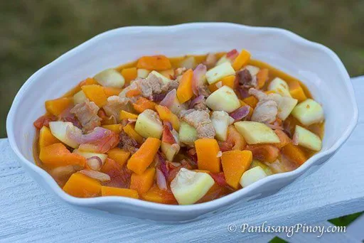 Ginisang Upo at Kalabasa - Calabaza de botella y calabaza moscada salteadas