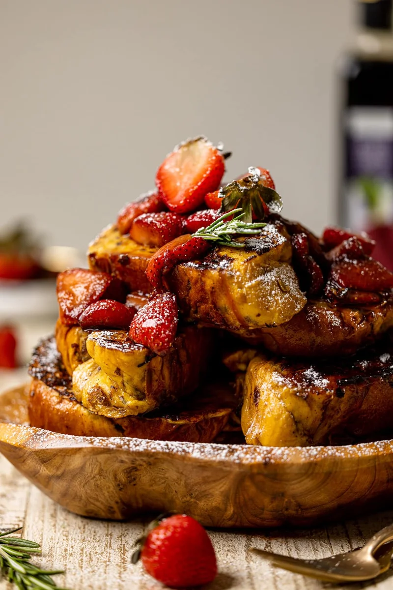 Balsamic Strawberry Brioche French Toast