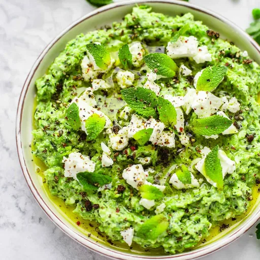 Healthy Green Pea Dip With Feta And Mint
