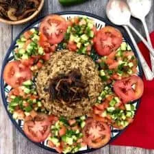 Mujadara with Bulgur مجدرة مع برغل
